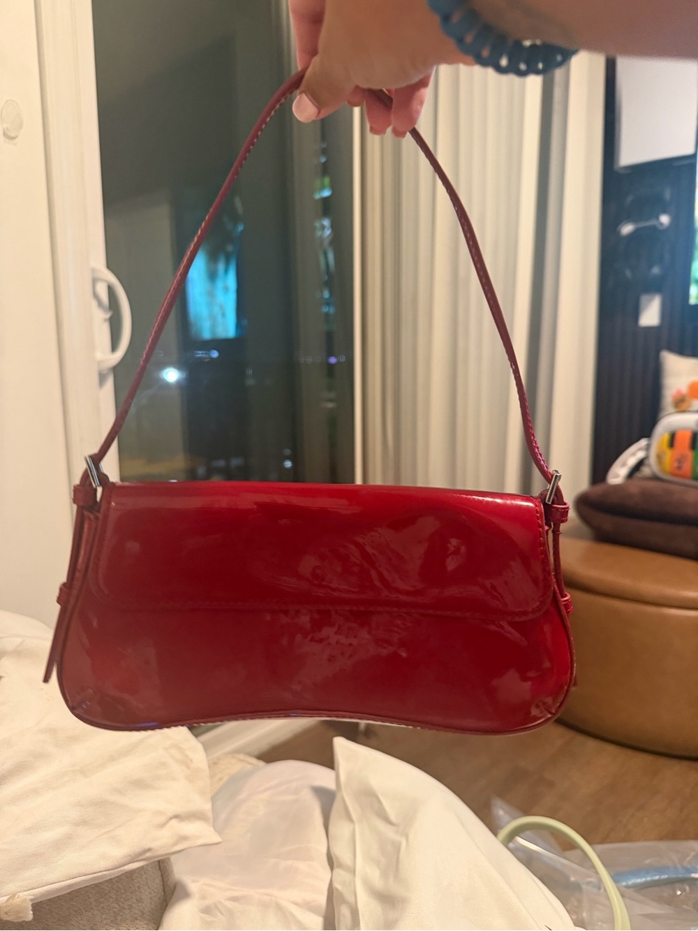 Zara Red Patent Shoulder Bag - Classic Women